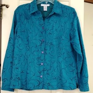 Sag Harbor Petite Large button front casual jacket
